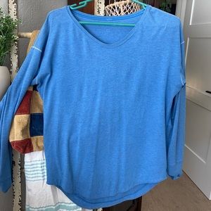Lululemon Light Blue with White Details Long Sleeve Tee 🌸No flaws or tears🌸
